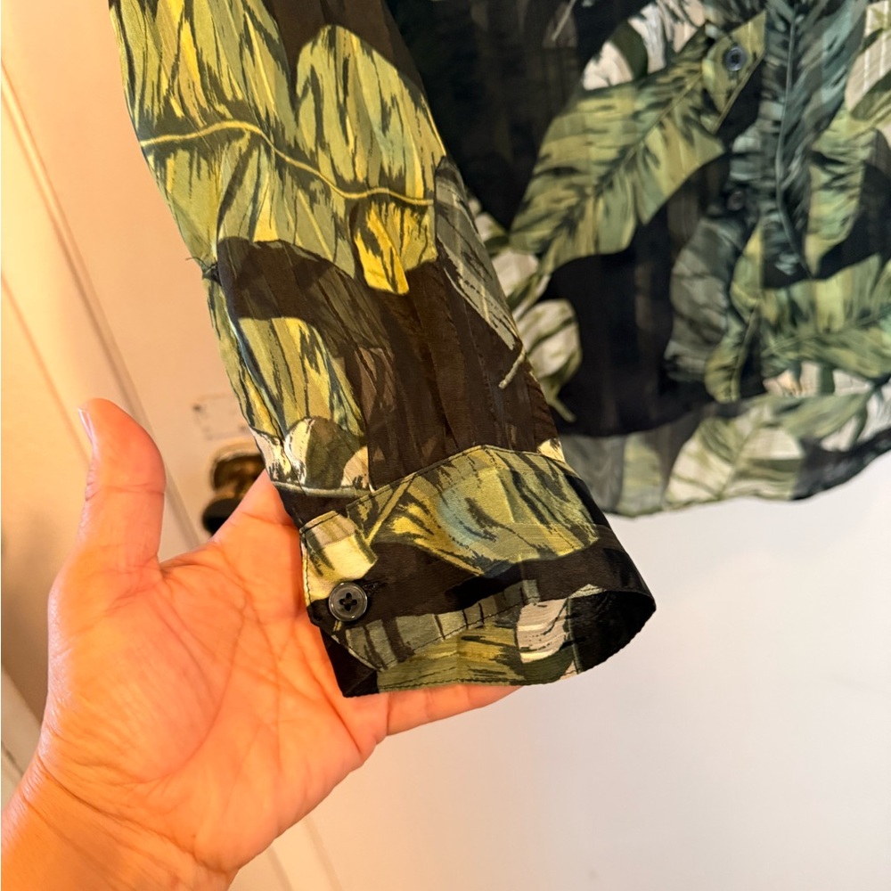 Banana Republic Multicolor Leaf Pattern Shirt - image 8